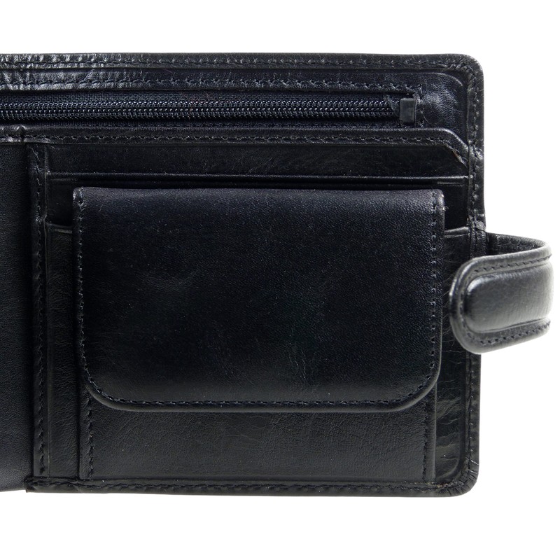 Mens Italian Leather Stylish RFID Protected Tabbed Wallet by Visconti