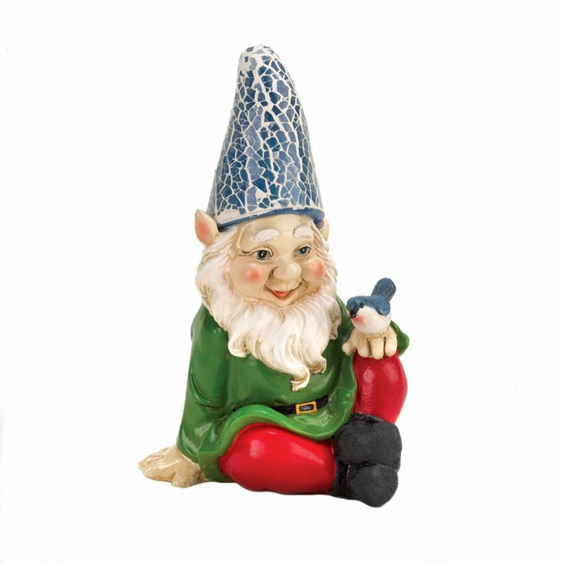 Zingz & Thingz Cheery Gnome Solar Statue 4x4x7.25