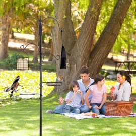 ERYTLLY Bird Feeding Station Kit Bird Feeder Poles,Premium Multi Feeder Hanging Kit with Suet Cage and Bird Bath Bird Food Finch Sock for Attracting Wild Birds and Plants,Baskets,Lanterns,Wind Chimes