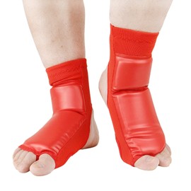 Jonlaki Boxing Foot Protector, Taekwondo Training Boxing, Non-Slip Ankle Protection Pads for Men and Women, Taekwondo Foot Gear for Kids, Red (M)