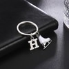 Amaxer White Enamel Ice Skates Shoes Pendant Keyring Alphabet Letters