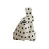 Striped Black White Knit Knot Bag Mini Canvas Tote (dot)