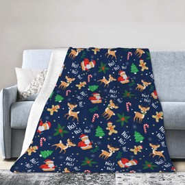 Christmas Santa Claus Throw Blanket Soft Cozy Plush Warm Fleece Football Blanket for Sofa Couch Bed 80"X60"