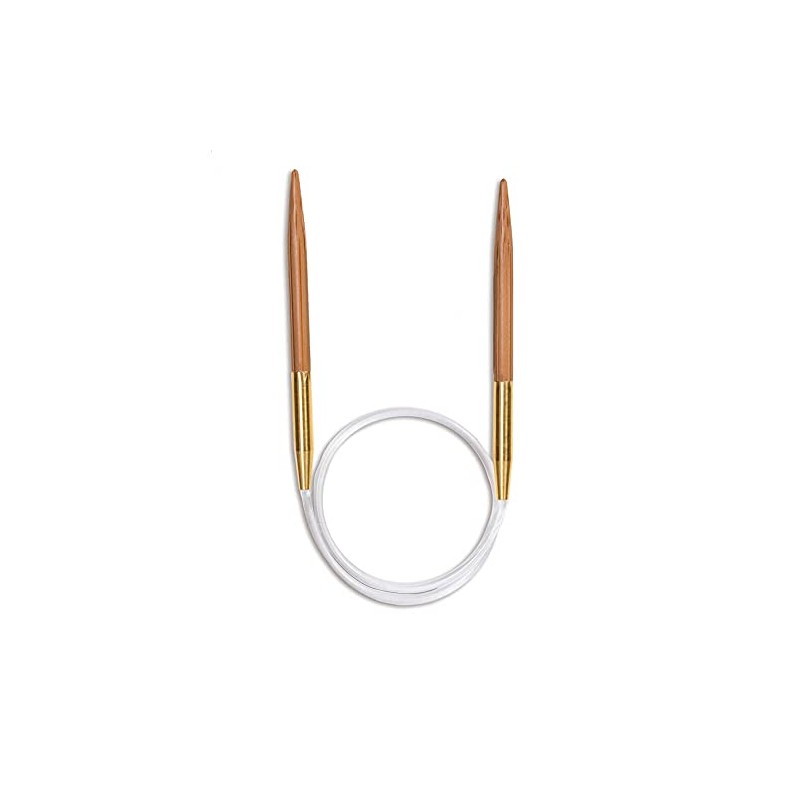 Seeknit Circular Knitting Needles, Bamboo, Beige, 50 cm x 5