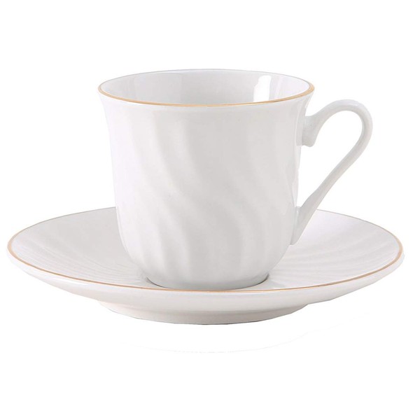 Imperial Gold Porcelain Tea Cup & Saucer with Gold Trim,