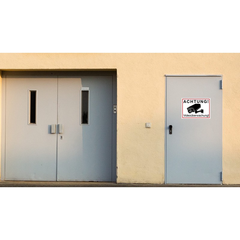 Clever Pool 3 Stickers Caution Video Surveillance Sign - DIN