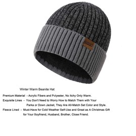 INSISMY Winter Beanie Hat Scarf and Touch Screen Gloves Set Knitted Hats Thermal Gloves Long Scarf for Men Women Neck Warmer 3 PCS Skull Cap Thick Fleece Lined Unisex