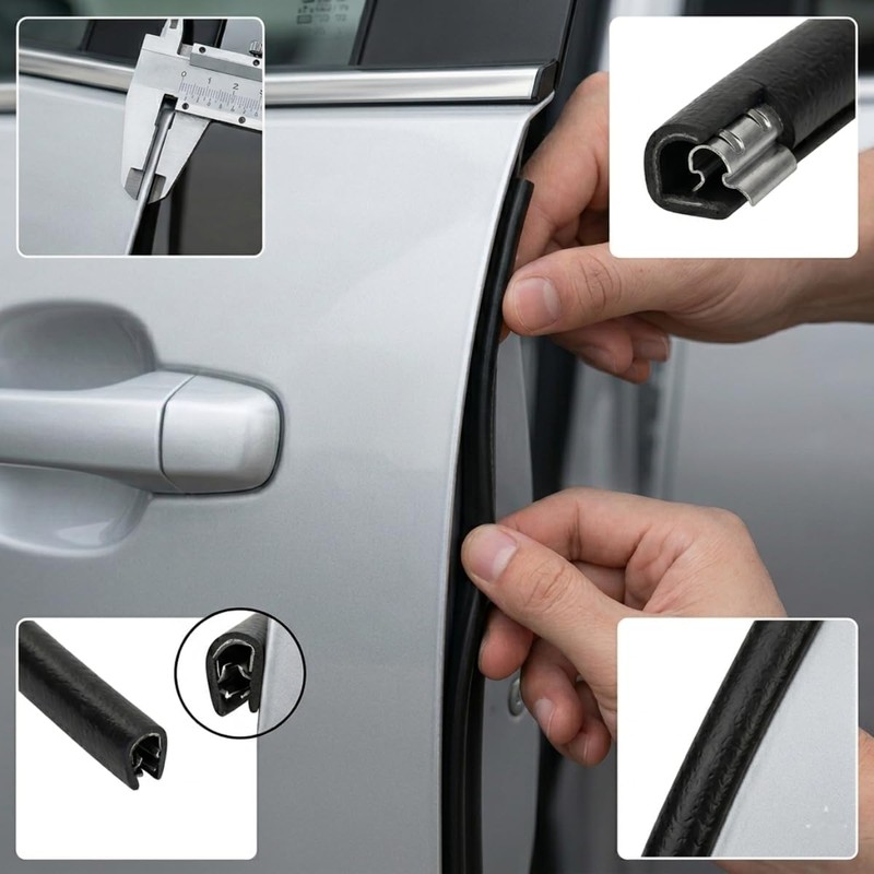 Protector Borde Puerta Auto Sello Hule Moldura Antirrayas Universal 5m