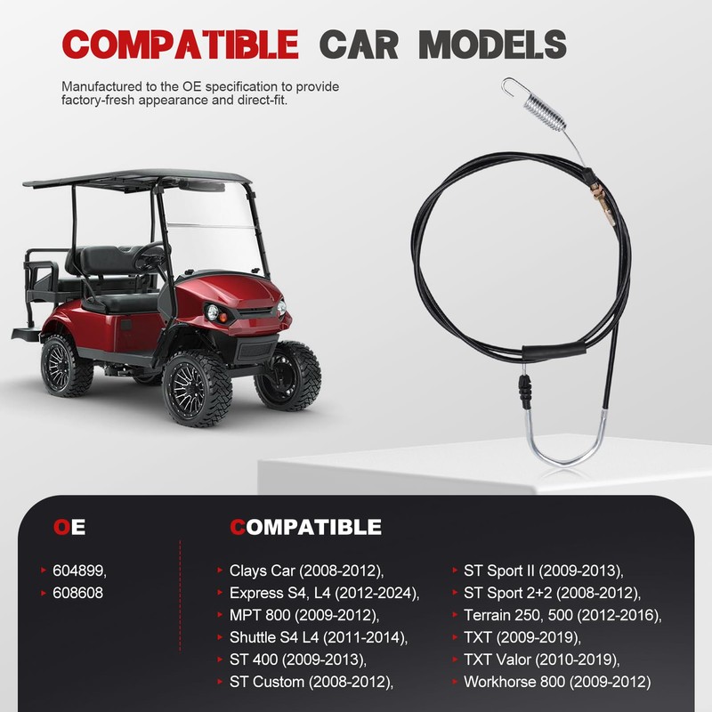 Throttle Accelerator Cable fit for EZGO TXT ST MPT Express