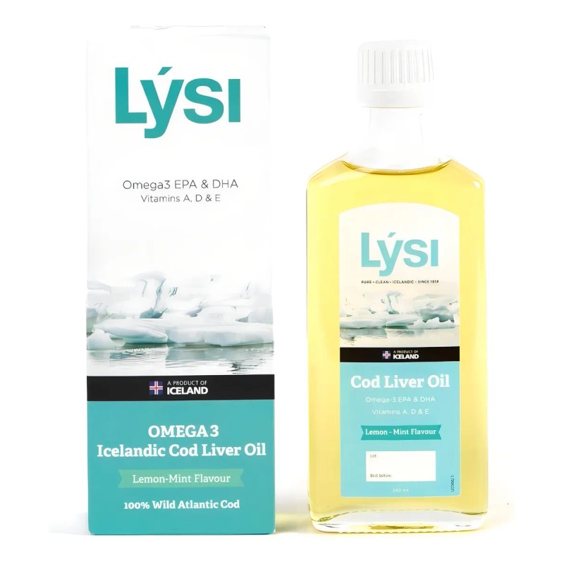 Aceite Hígado Bacalao Omega 3 Lýsi Limón Menta 240ml Sin