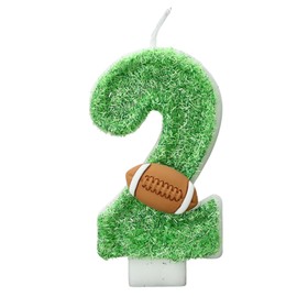 CasaPopz CasaPopz Football Birthday Number Candles for Cake Green Number 2 Candle Football Cake Topper Cupcake Topper for Football Birthday Party Decorations Supplies Favors