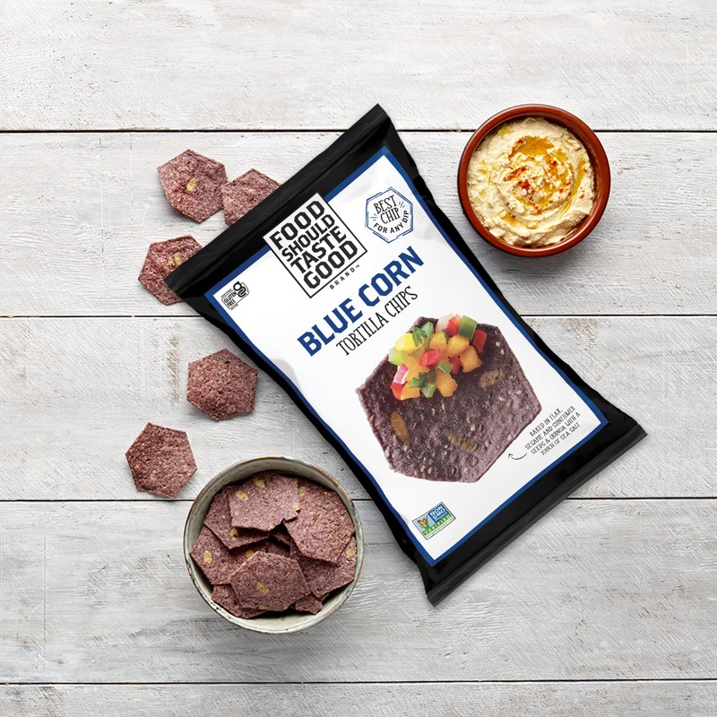 Food Should Taste Good, Gluten Free Blue Corn Tortilla Chips,
