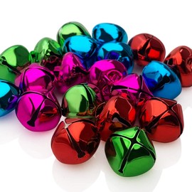 CLLOOTVE Jingle Bells 1-Inch/ 25mm Metal Craft Bells, for Holiday Home Christmas Festival Party Wedding Decoration Gifts DIY Project, 20Pcs, Color
