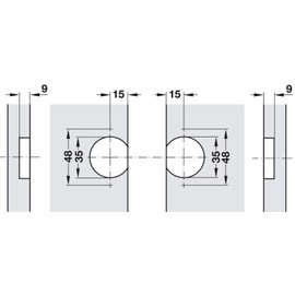 HPNK Limited- Concealed Mortice Hinge, 180°, for Folding Doors