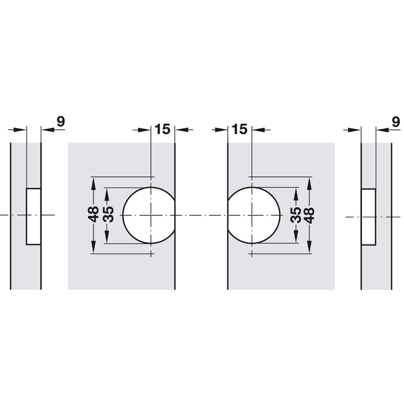 HPNK Limited- Concealed Mortice Hinge, 180°, for Folding Doors
