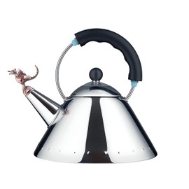 Alessi | Tea Rex - Design Kettle with Handle and Dragon-Shaped Whistle, Stainless Steel, Black