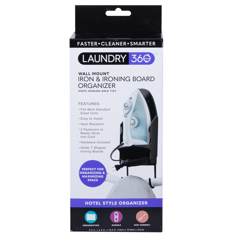 Laundry 360 Wall Mount Iron and Ironing Board Organizer |