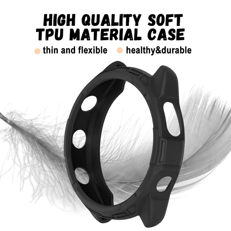 Niboow Case for Garmin Forerunner 965, with Screen Protector, Flexible