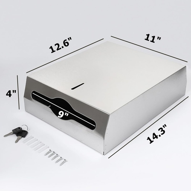 Comercial Paper Towel Dispenser Wall Mount, Brushed Stainless Steel Hand