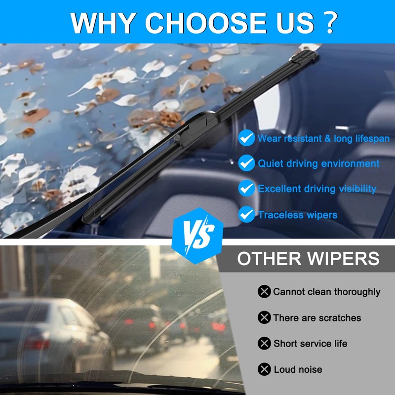 CJPPPZIW® Windshield Wipers Replacement for Jeep Grand Cherokee 2011-2021,Streak-free,OEM Quality