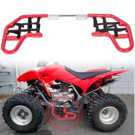 ECOTRIC Nerf Bars w/Nets Guards Rack Compatible with 2001-2024 Honda TRX 250EX Models Red