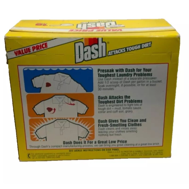 Dash Vintage Dash Detergent Attacks Tough Dirt 38 oz