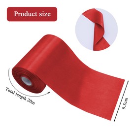 YUNSHANGHE 1 Roll 9.5 cm x 20 m Red Wide Gift Ribbon for Decorating & Crafts, Large Satin Ribbon for Opening Ceremony, Chair Bows, Ribbon for Wedding, Birthday, Christmas Decoration