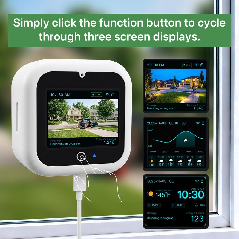 IdeaBeam Window Camera with Smart Screen, 3K 5MP Indoor Window