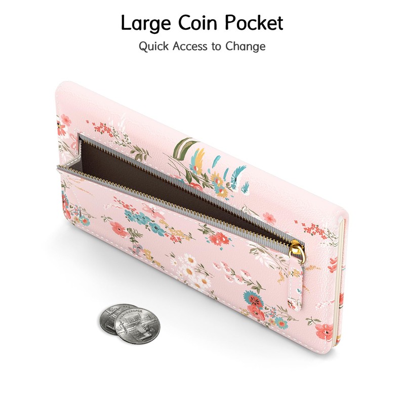 Nipichsha Womens Wallet, RFID Slim Wallets for Women, Thin Ladies