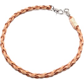 Grandios GD-WLCHAIN-02 Genuine Leather, Cowhide Wallet Chain, Leather, Braid, Long, Stylish, Men's, Approx. 22.8 inches (58 cm), Nascan Carabiner, Keyring, Biker, Keychain, Keychain, Cord, Wallet