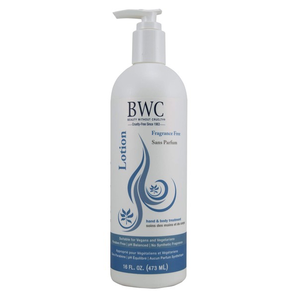 Beauty Without Cruelty Fragrance Free Hand & Body Lotion, 100% Vegetarian, 16 fl ozs.