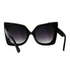Womens Sunglasses Oversized Fashion Square Butterfly Metal Top Accent Black