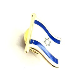Israeli Flag Metal Enamel Pin Badge, Metal