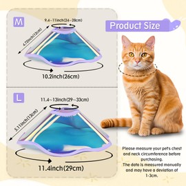 Andiker Cat Cone Collar, Laser Folding Elizabeth Collar for Dogs and Cats to Stop Licking Scratching Wounds Soft Lightweight Waterproof Cat Recovery Collar After Surgery (Purple, M)