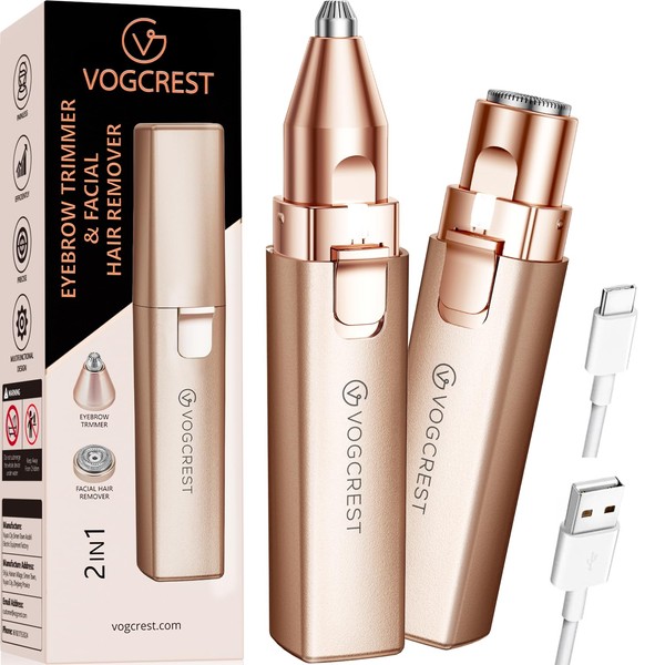 VG VOGCREST Facial Hair Removal: 2 in 1 Convenient Face