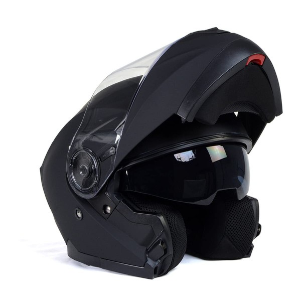 Milwaukee Helmets Breeze Flat Black Advanced Motorcycle Modular Helmet w/Drop