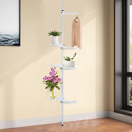 YINZINR Plant Stand 7 Tier Tension Rod Plant Holder Height Adjustable, Expandable Flower Pots Display Rack Stand Hanger Metal Corner Storage Shelf, for Bathroom Bedroom Balcony Kitchen
