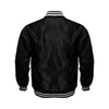 Mens Varsity Jacket Satin Polyester Retro Zip Casual Jackets (Black,