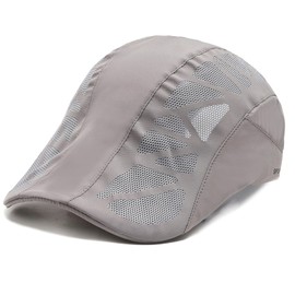 AWOCAN Quick Dry Baseball Cap Flat Cap for Men Newsboy Hat Summer Mesh Sun Visor Hats UV Sun Protection Breathable Lightweight (polyester, grey)