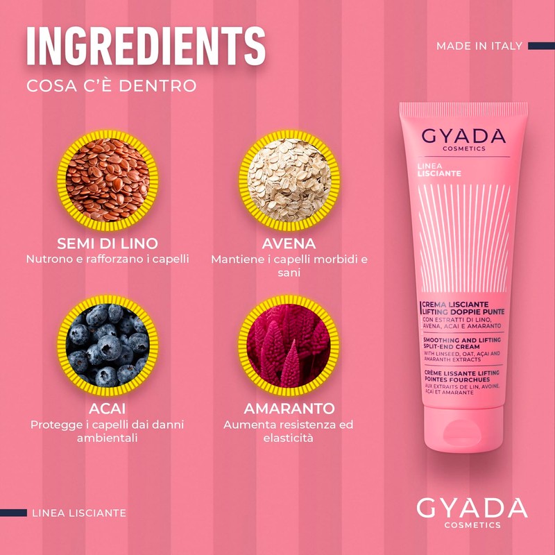 GYADA COSMETICS, Glättende Creme, Spliss Lifting, Disziplin, Beseitigung von Frizz,