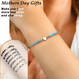 Btysun Granddaughter Gifts from Grandma, Granddaughter Bracelet 21st Birthday Gifts for Her Stocking Stuffers Teen Trendy Stuff Gemstone Bead Bracelet