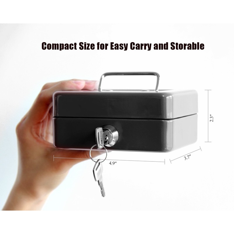 Jssmst X-Small Cash Box with Lock - Money Saving Box