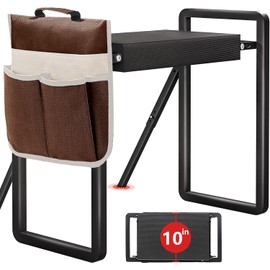 Onadak Foldable Garden Kneeler Seat Heavy Duty with Support Bracket [Upgraded Widened Thick 10'' Kneeling Pad] Garden Stool with Large Garden Tool Bags with Pockets -Gardening Gifts for Parents