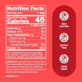 Proda Sparkling Protein Soda with 10g Clear Whey Isolate Protein, 0g Sugar, Low Calorie & Caffeine Free | Gluten Free, Non-GMO, Ready-to-Drink Clean Functional Beverage, 12 fl oz Cans (12 Pack) - Shirley Temple