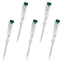 O4L 5 x Single Pole Voltage Tester with Fixed Integrated Glow Lamp, Screwdriver Blade and Metal Clip