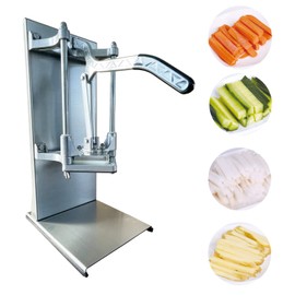 RISMANOR Commercial French Fry Cutter with 4 Size Blades, Stainless Steel 1/4″ 3/8″ 6 Wedges 6 Wedges to Core Chopper, Manual Potato Apple Lemon Slicer Cutting for Restaurant Home Kitchen, Sliver