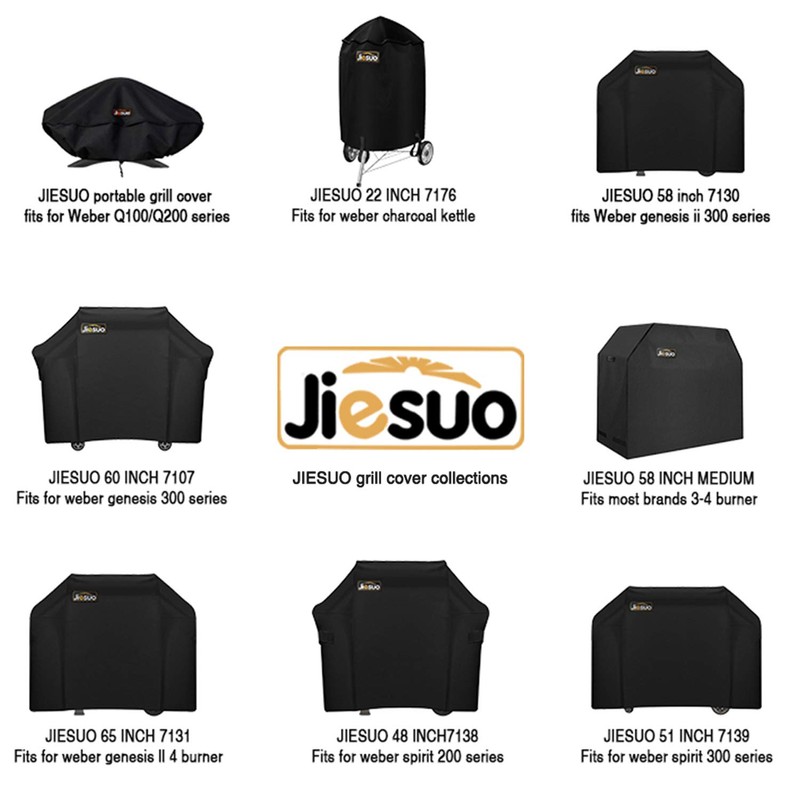 JIESUO BBQ Grill Cover for Weber Charcoal Kettle: Heavy Duty