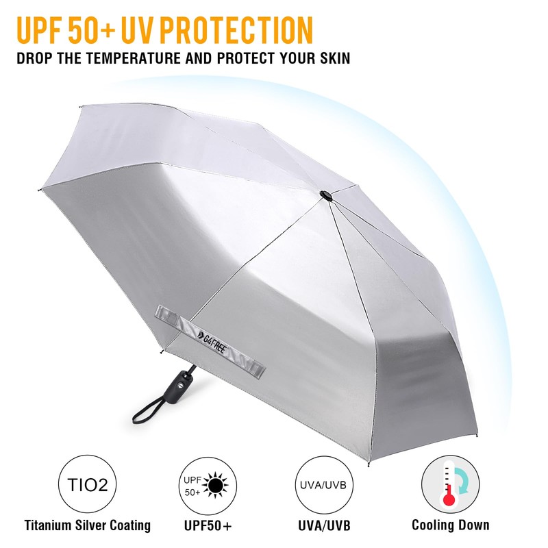 G4Free UPF 50+ UV Protection Large Travel Umbrella 42/46 Inch