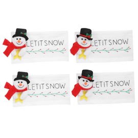 CAXUSD 4pcs Creative Iridescent Snowman Doorknob Covers Christmas Snowman Handle Cover Set