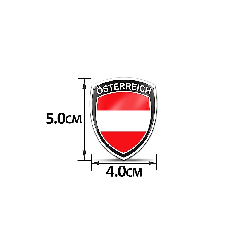 Skino Eu 2 x 3D Gel Sticker Austrian Flag Badge